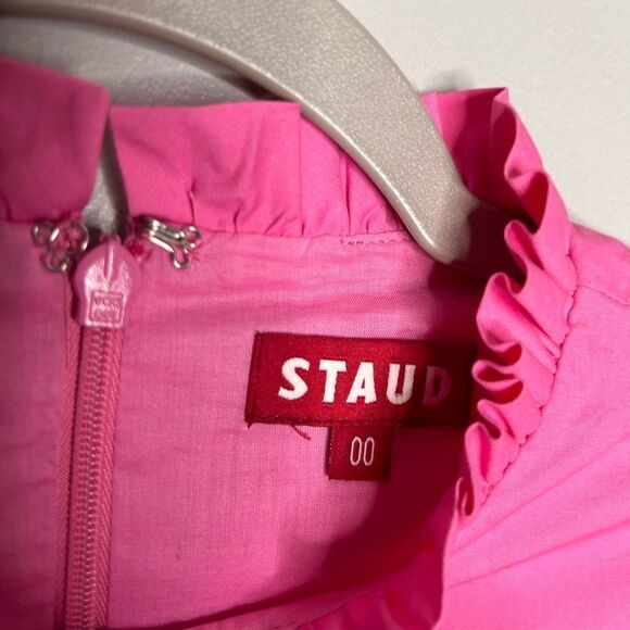 STAUD CAROLINA LONG SLEEVE RUFFLED DRESS IN WILD ORCHID - Picture 7 of 7